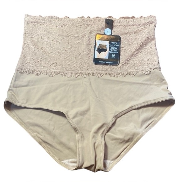 Shapermint Tummy Control High Rise Underwear Nude 3X NWT Lace Smooth - Picture 1 of 6